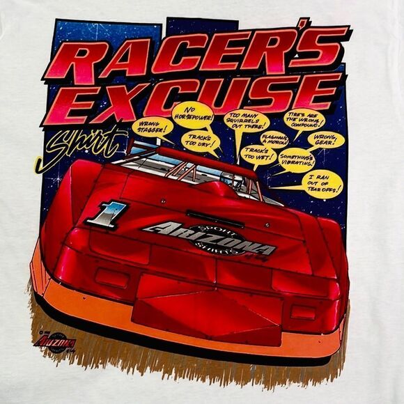 Vintage 1995 Single Stitch “Racer’s Excuses Shirt” Drag Racing Tee - Picture 4 of 7